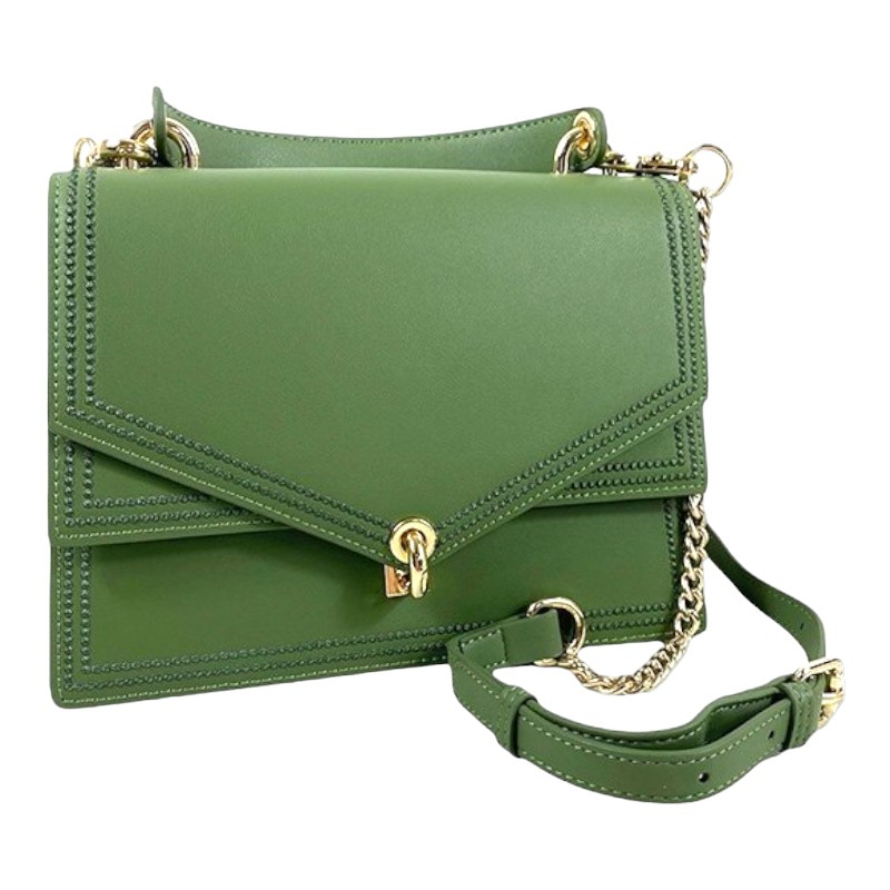 Zelená dámska kožená kabelka AA00111