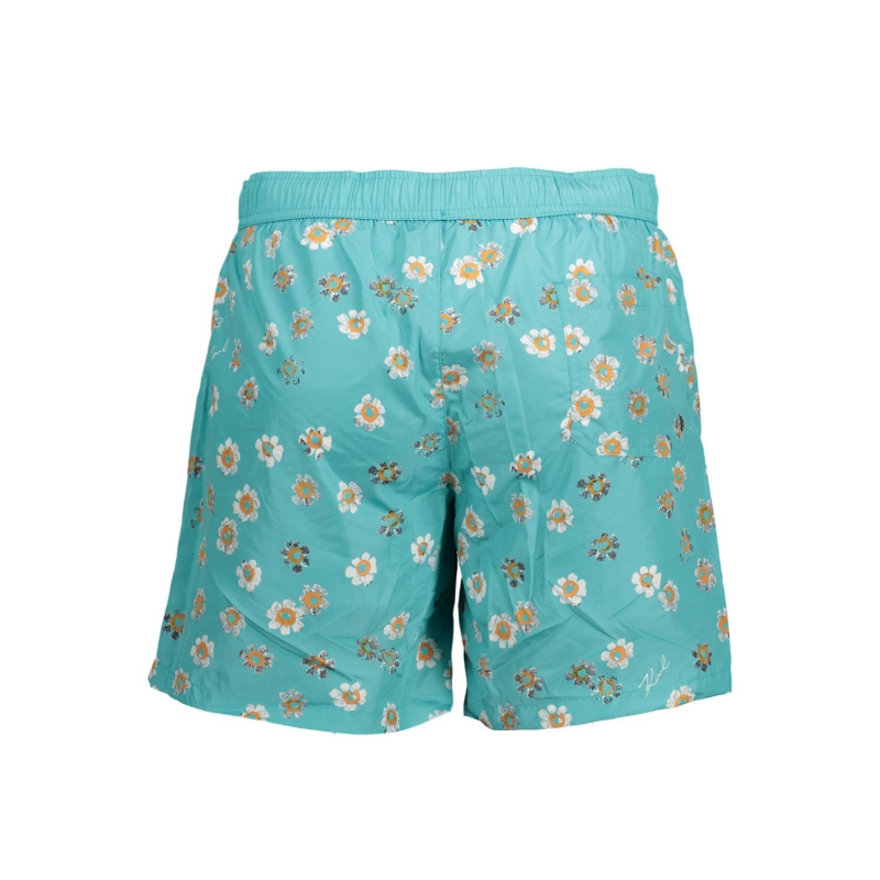 Pánske modré plavky s kvietkami Karl Lagerfeld