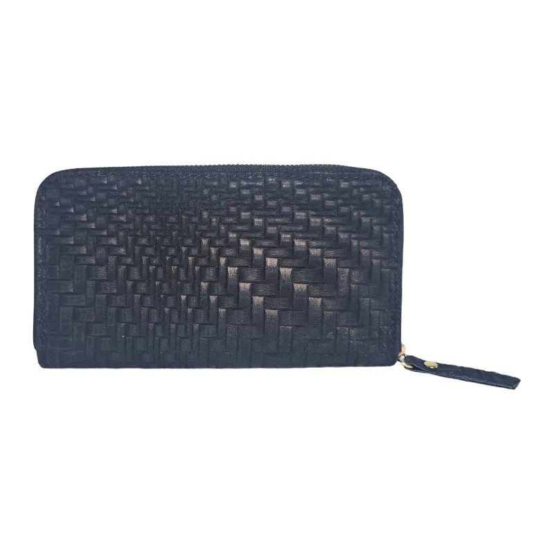 Dámska kožená peňaženka so vzorom pletenia AA00089