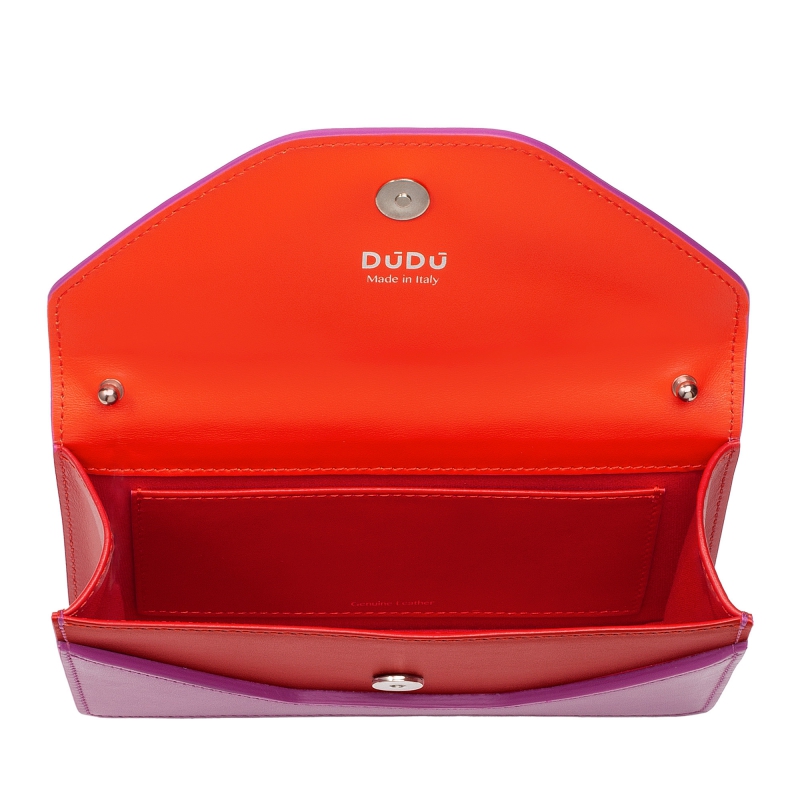 Fuksiová dámska kožená kabelka DUDU AA00293