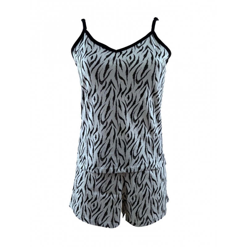 Bielo čierne dámske pyžamo 77598B