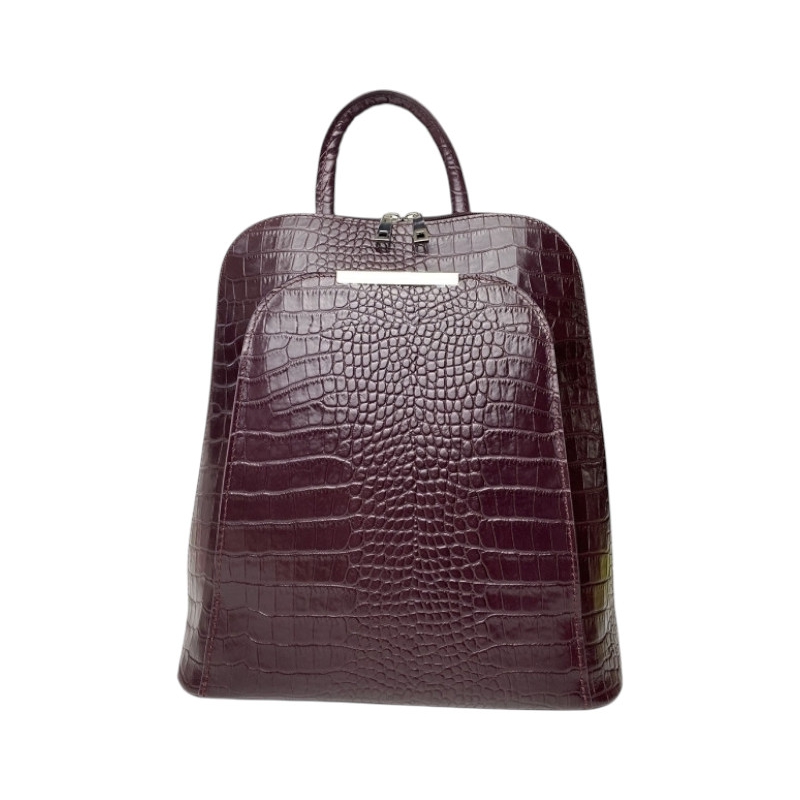 Elegantný bordový kožený ruksak AA00324