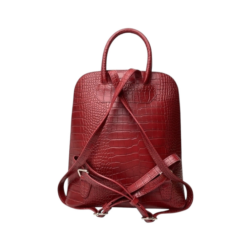 Elegantný bordový kožený ruksak AA00324