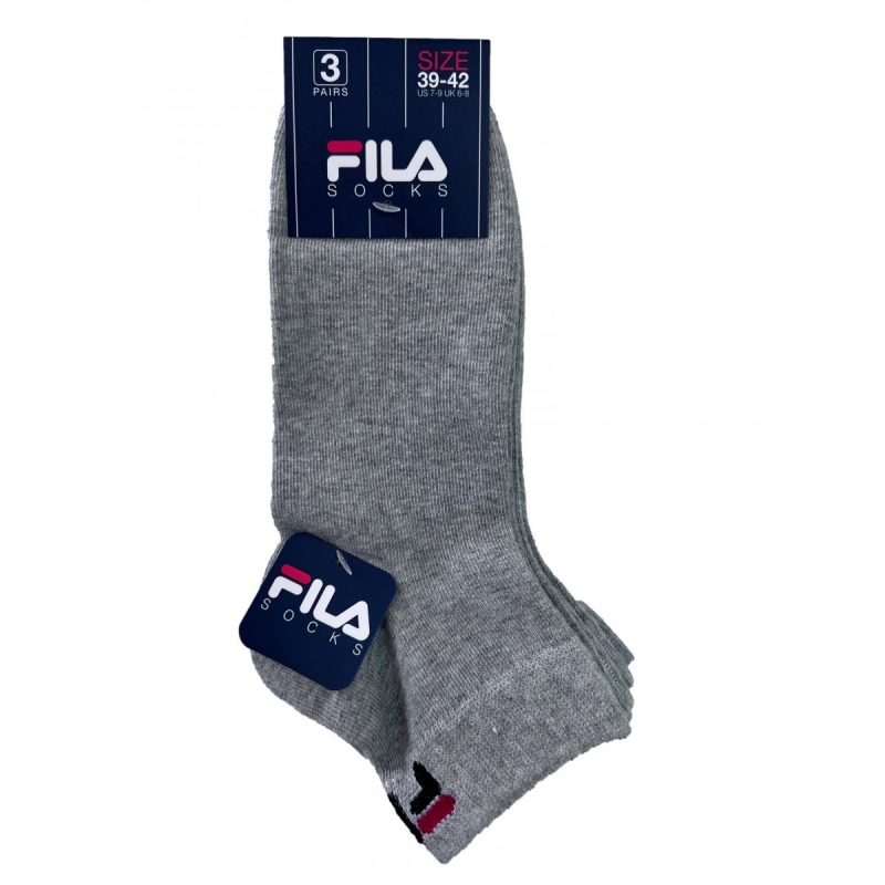 Sivé ponožky Fila 3páry F9300 Grey
