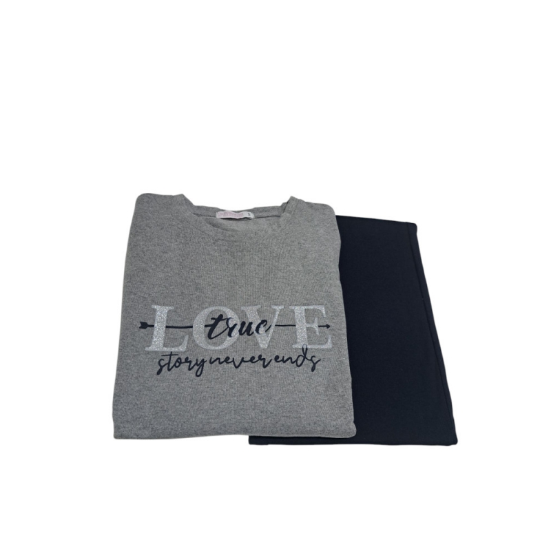 Dámske sivo modré pyžamo D611124G