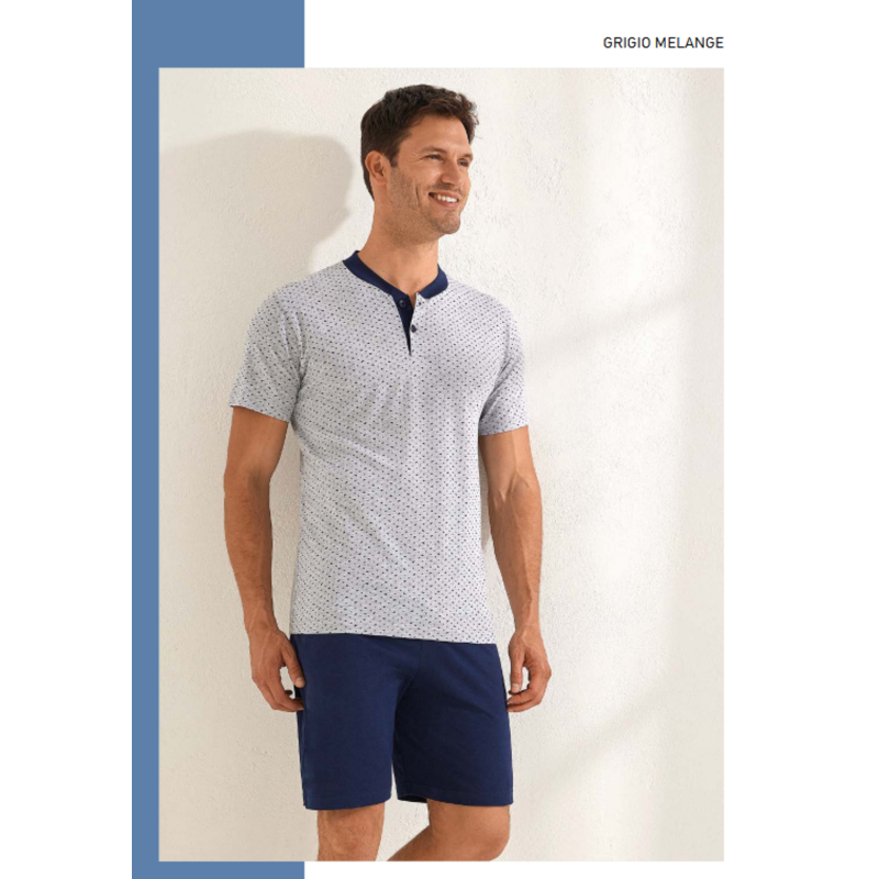 Pánske pyžamo s krátkymi rukávmi a nohavicami GP1128 G