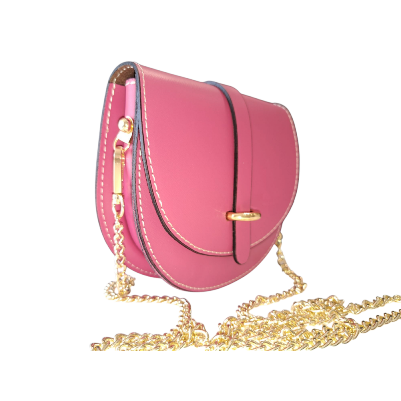 Malá fuksiová kožená kabelka AA00326