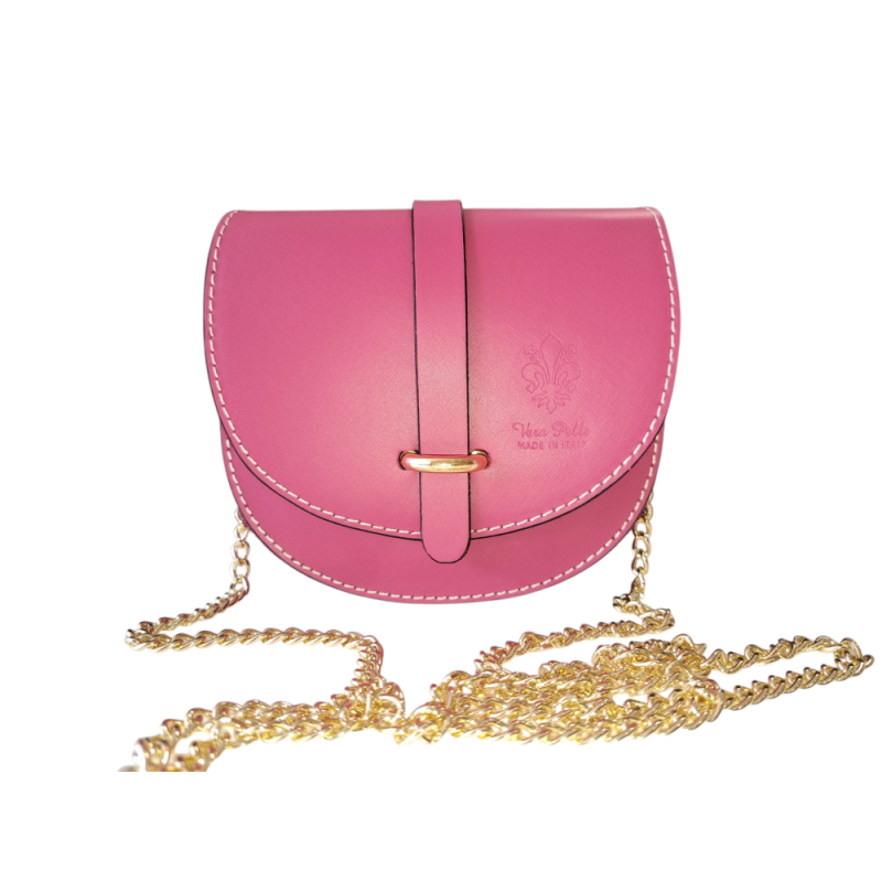 Malá fuksiová kožená kabelka AA00326