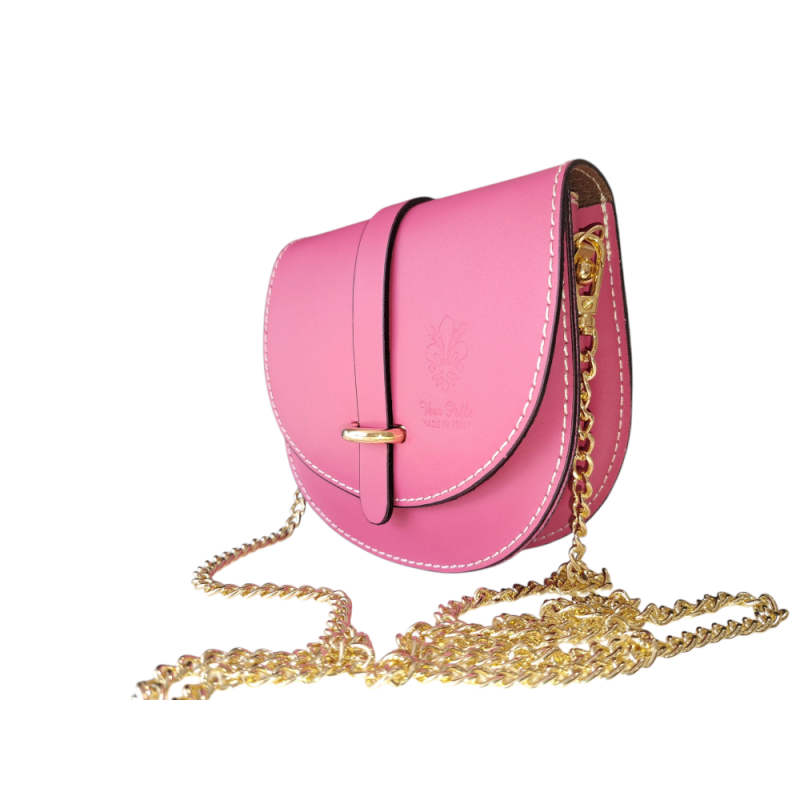 Malá fuksiová kožená kabelka AA00326