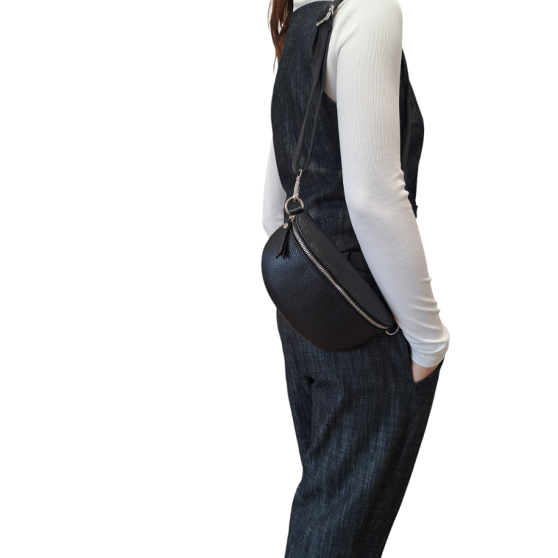 Čierna kožená ľadvinka AA00359