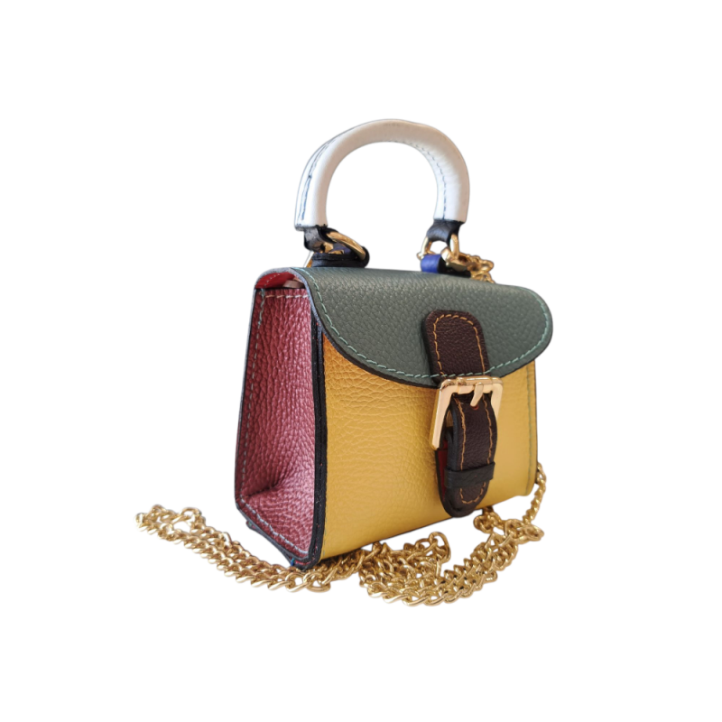 Malá farebná kožená kabelka AA00345