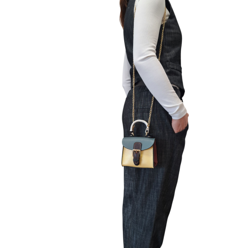 Malá farebná kožená kabelka AA00345