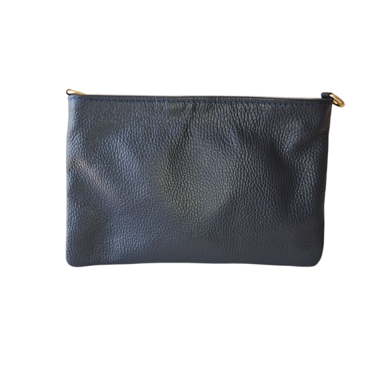Tmavo modrá kožená kabelka AA00368