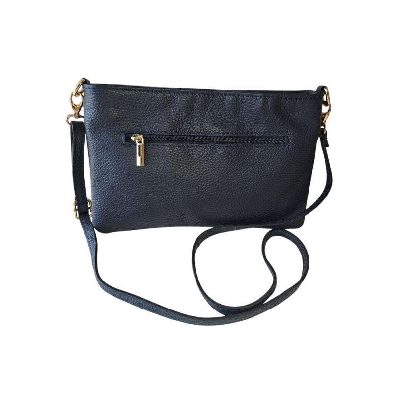 Tmavo modrá kožená kabelka AA00368