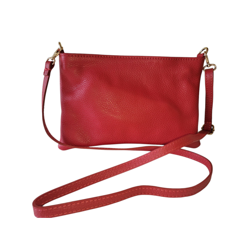 Malá červená kožená kabelka AA00370