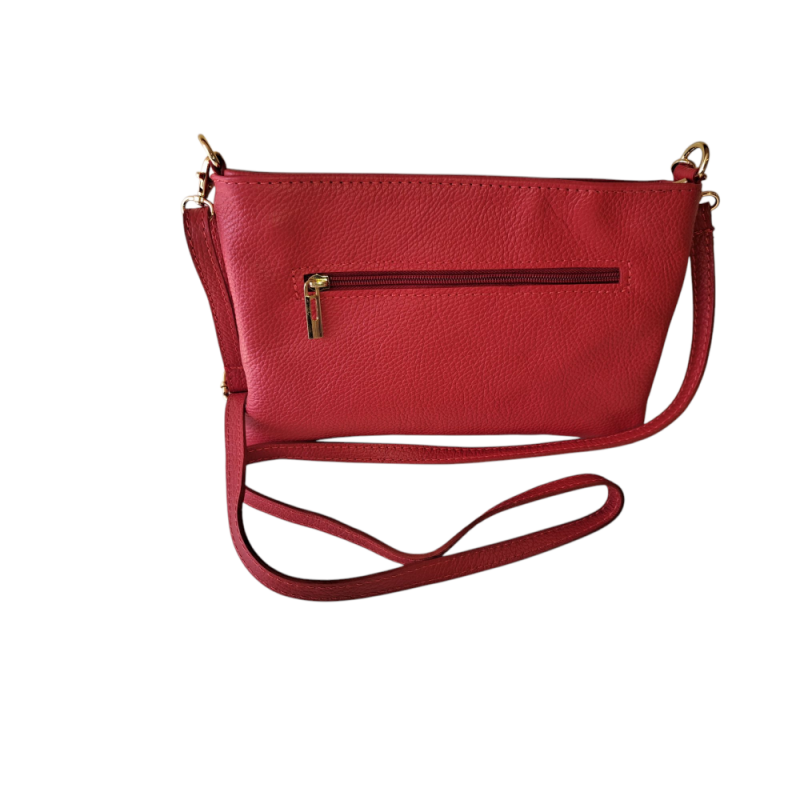 Malá červená kožená kabelka AA00370