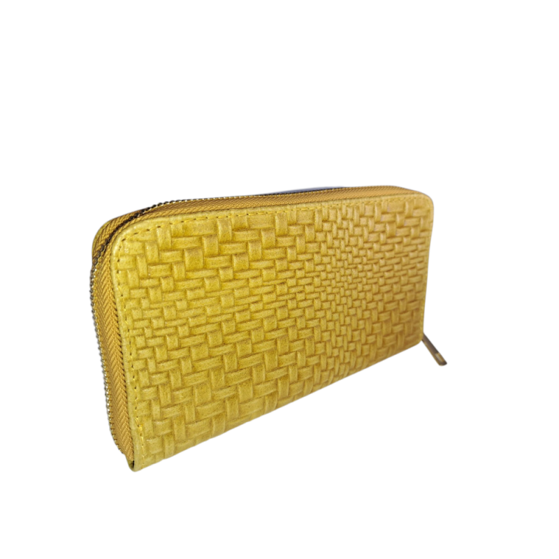 Dámska kožená peňaženka so vzorom pletenia AA00379