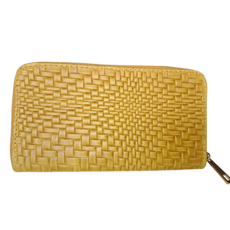 Dámska kožená peňaženka so vzorom pletenia AA00379